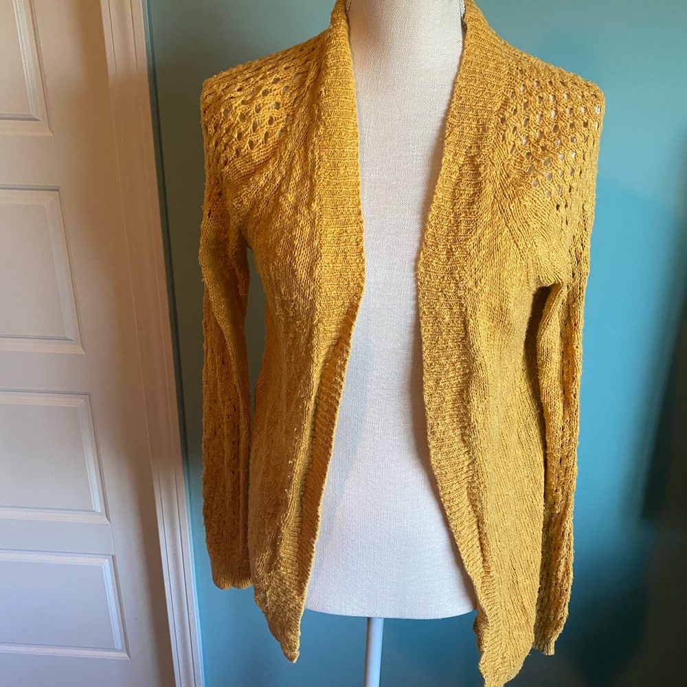 Mossimo Crocheted Yellow Cardigan